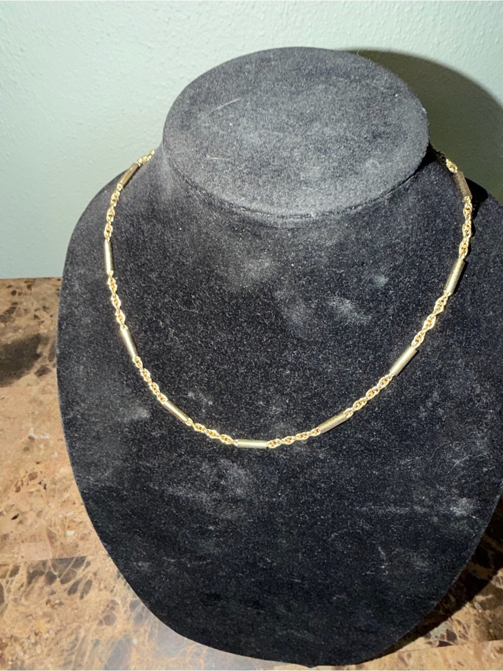 Gold Tube Link Necklace - Women Jewelry 18”